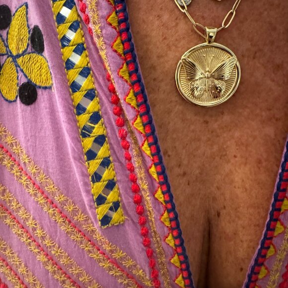 Oliphant Purple Dress with Embroidered Flowers - Picture 6 of 11